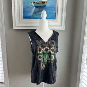 Jimi Hendrix Voo Doo Child Cutoff Black Tank Top